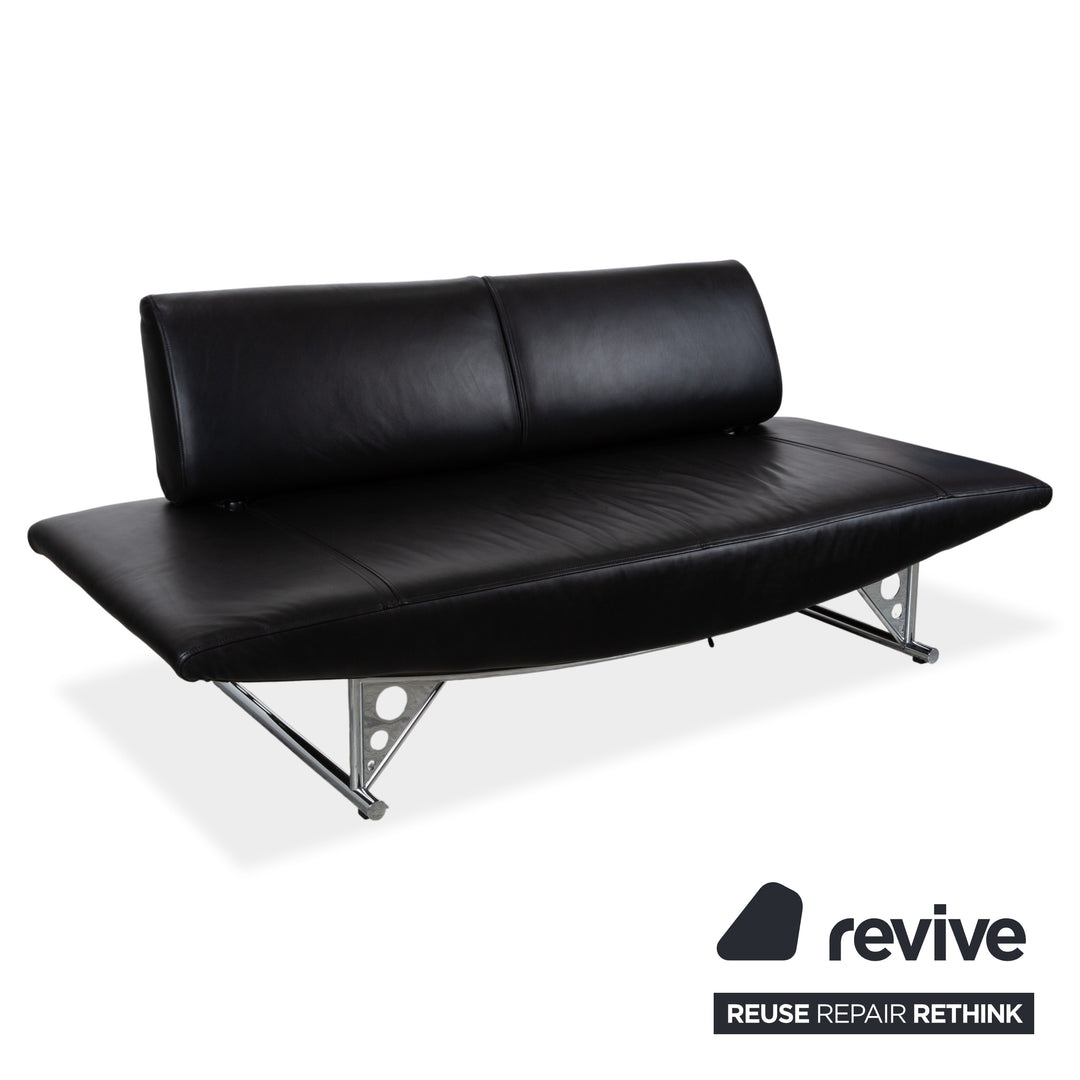 COR Cirrus Leder Dreisitzer Schwarz Sofa Couch MΩanuelle Funktion