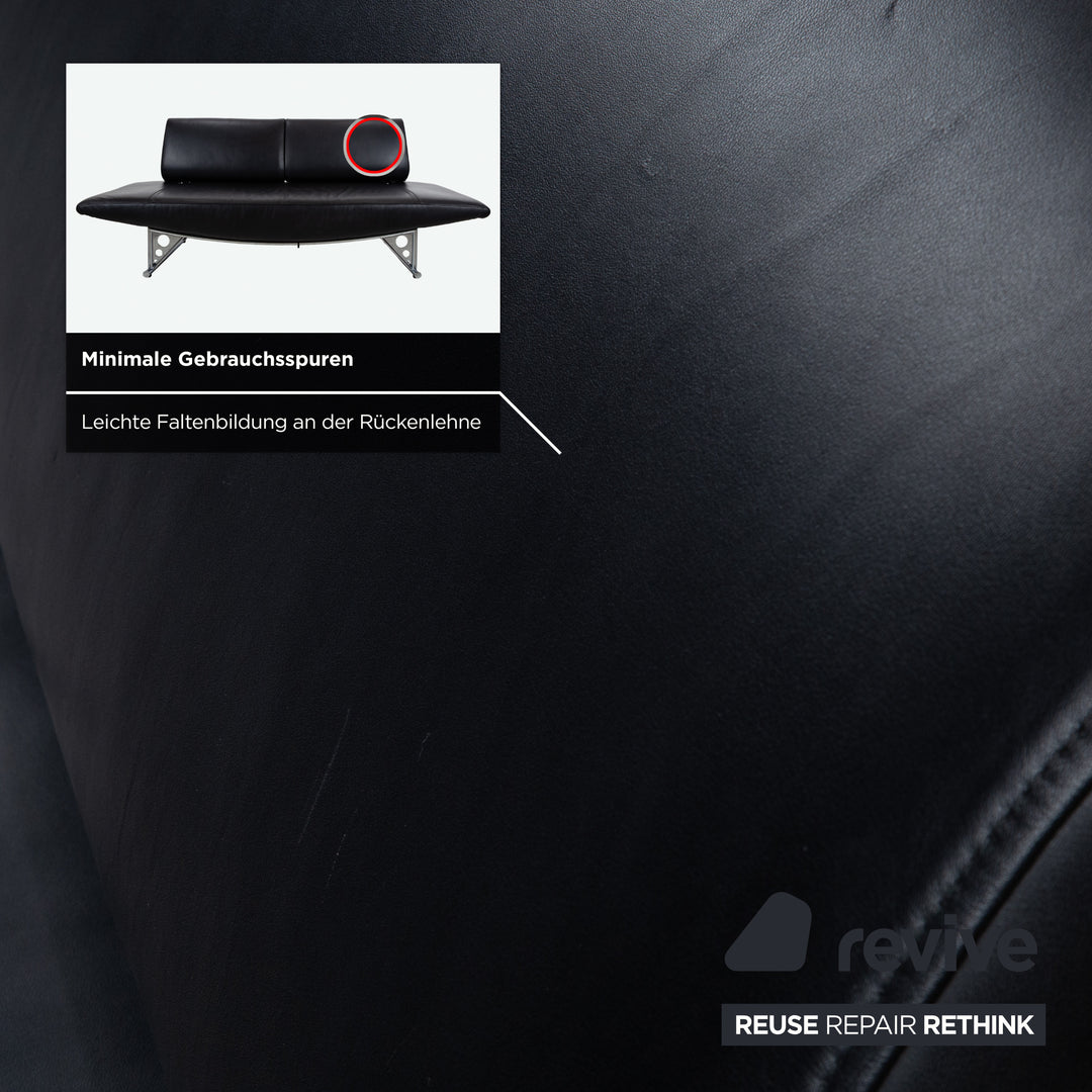 COR Cirrus Leder Dreisitzer Schwarz Sofa Couch MΩanuelle Funktion