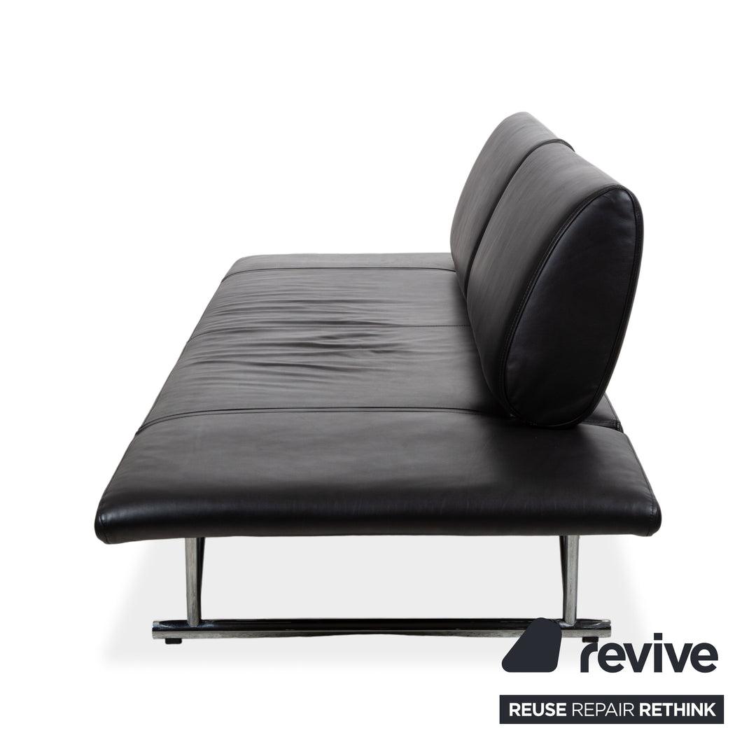 COR Cirrus Leder Dreisitzer Schwarz Sofa Couch manuelle Funktion