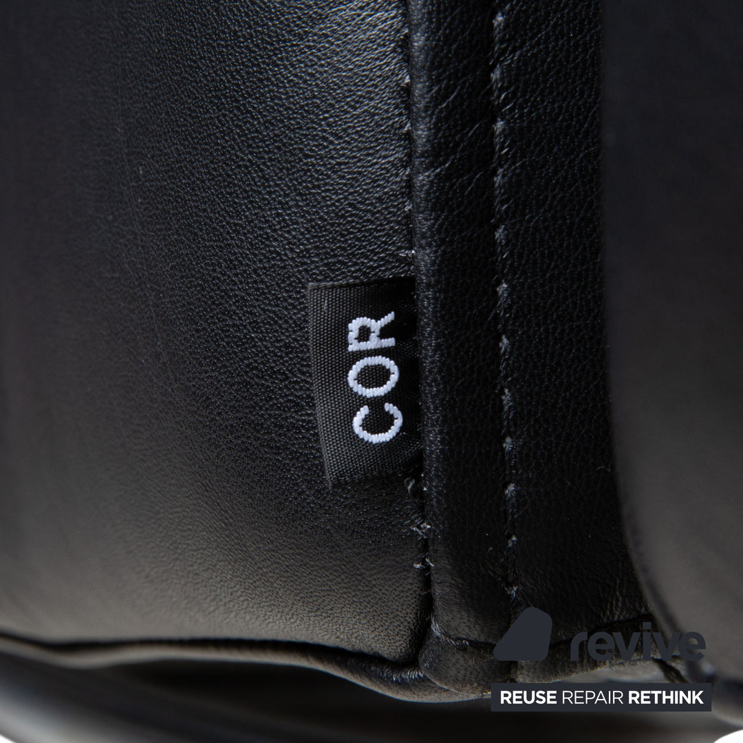 COR Cirrus Leder Dreisitzer Schwarz Sofa Couch MΩanuelle Funktion