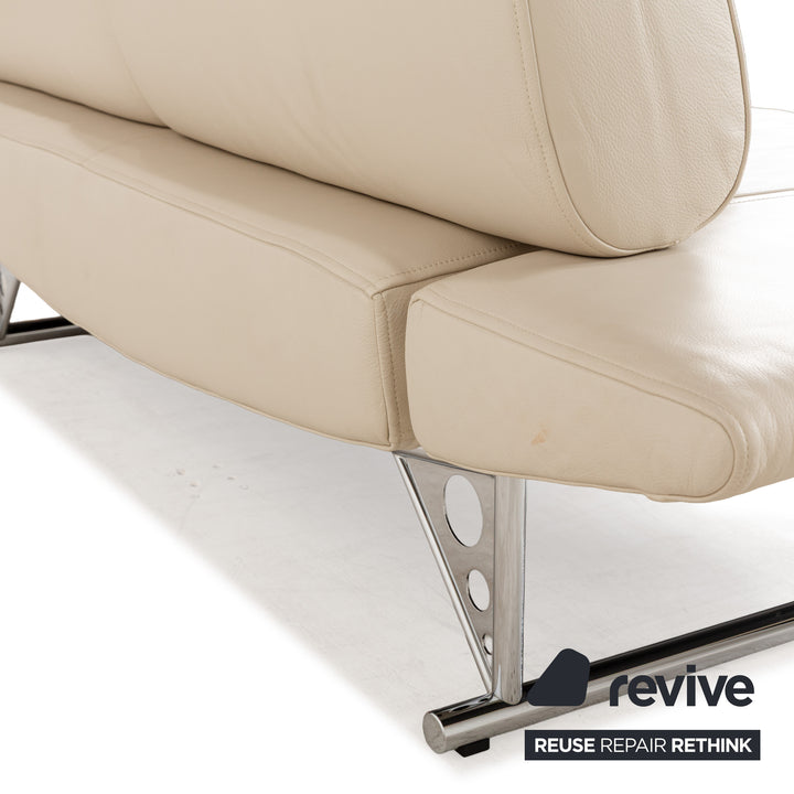 Cor Cirrus Leather Two Seater Cream Manual Function Sofa Couch