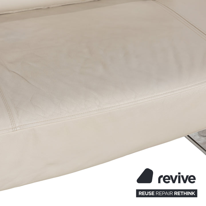 Cor Cirrus Leather Two Seater Cream Manual Function Sofa Couch