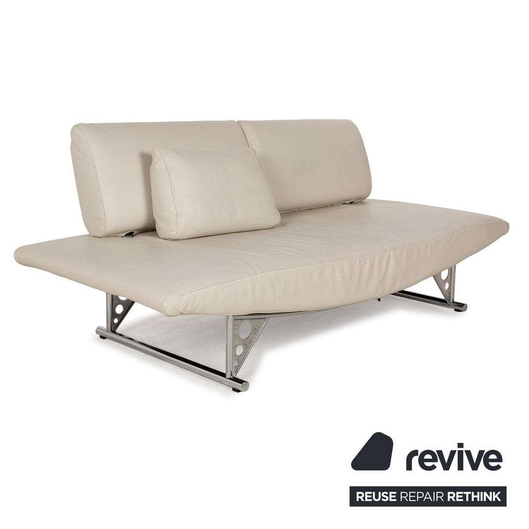 Cor Cirrus Leather Two Seater Cream Manual Function Sofa Couch