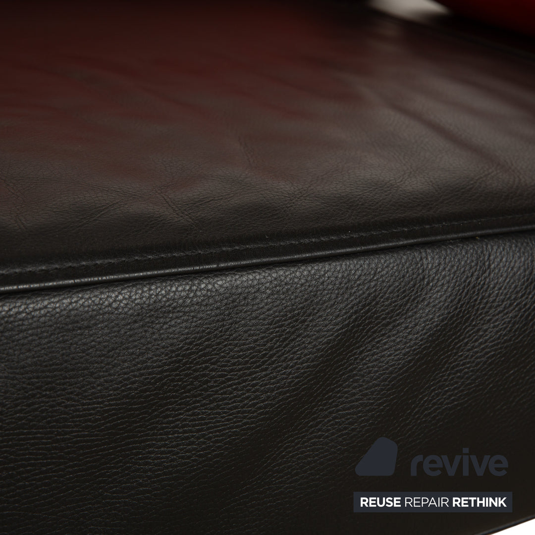 Cor Cirrus Leder Zweisitzer Schwarz rot manuelle Funktion Sofa Couch