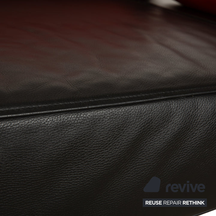 Cor Cirrus Leder Zweisitzer Schwarz rot manuelle Funktion Sofa Couch
