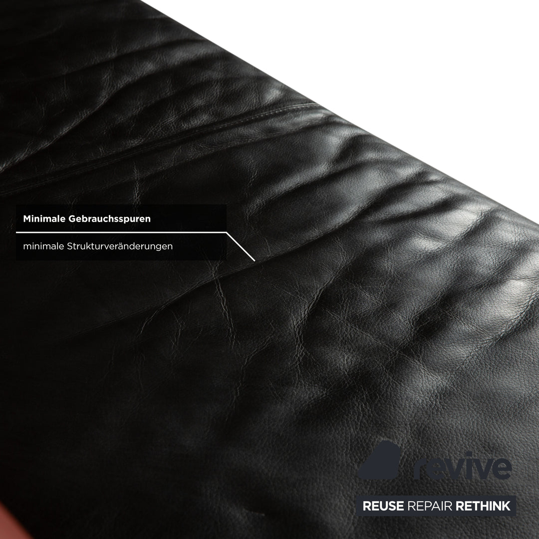 Cor Cirrus Leder Zweisitzer Schwarz rot manuelle Funktion Sofa Couch