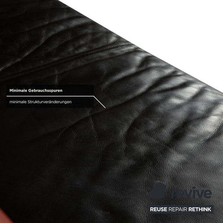 Cor Cirrus Leder Zweisitzer Schwarz rot manuelle Funktion Sofa Couch