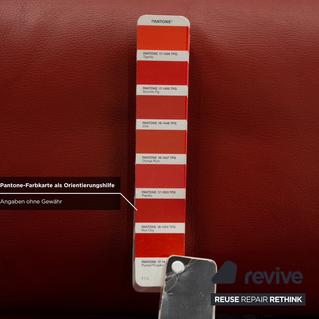 Cor Cirrus Leder Zweisitzer Schwarz rot manuelle Funktion Sofa Couch