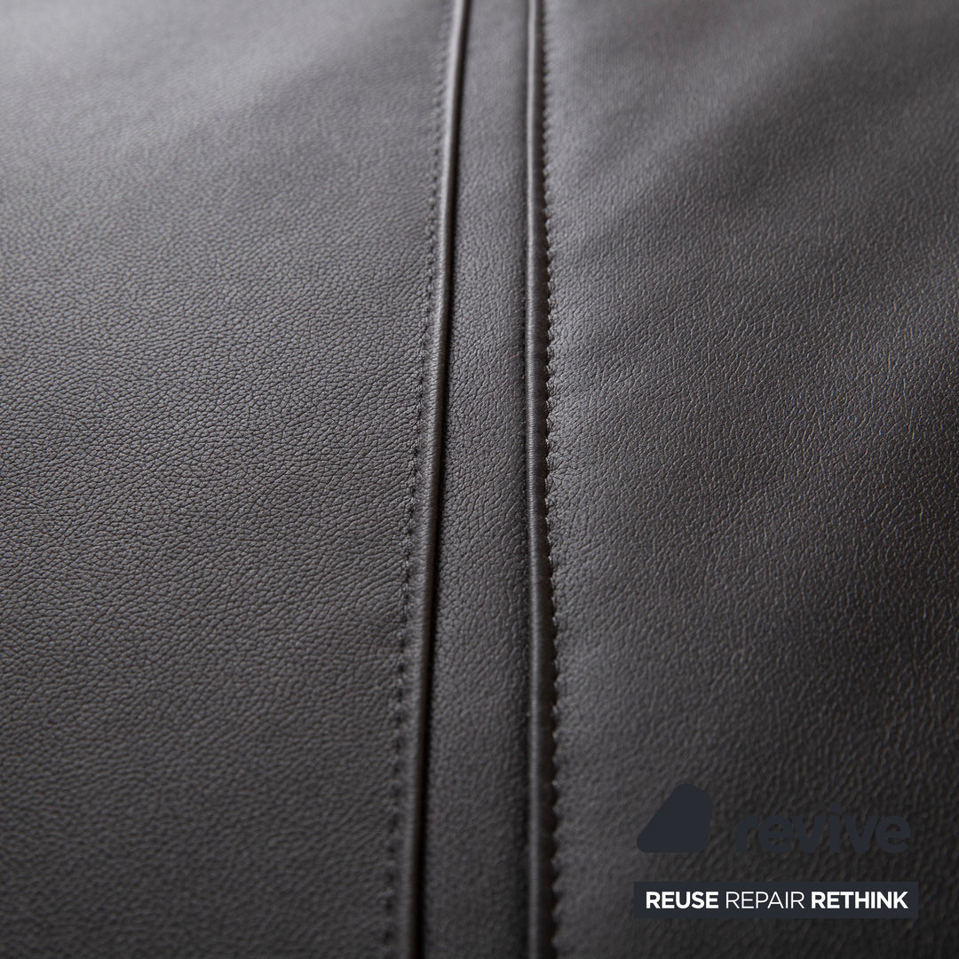 COR Cirrus veganes Leder Dreisitzer Schwarz manuelle Funktion Schlafsofa Neubezug GAVIN 117