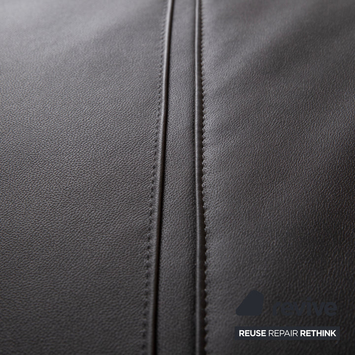 COR Cirrus veganes Leder Dreisitzer Schwarz manuelle Funktion Schlafsofa Neubezug GAVIN 117