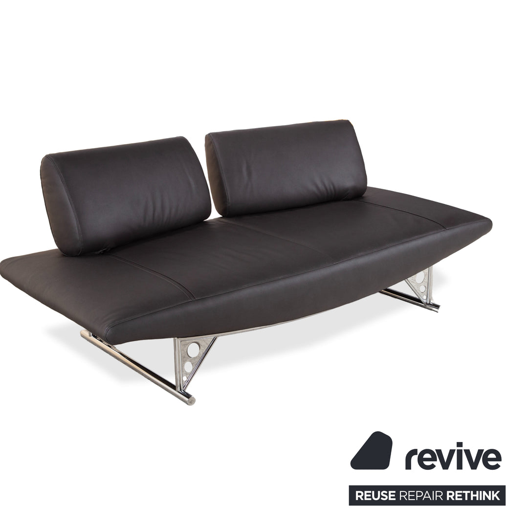 COR Cirrus veganes Leder Dreisitzer Schwarz manuelle Funktion Schlafsofa Neubezug GAVIN 117