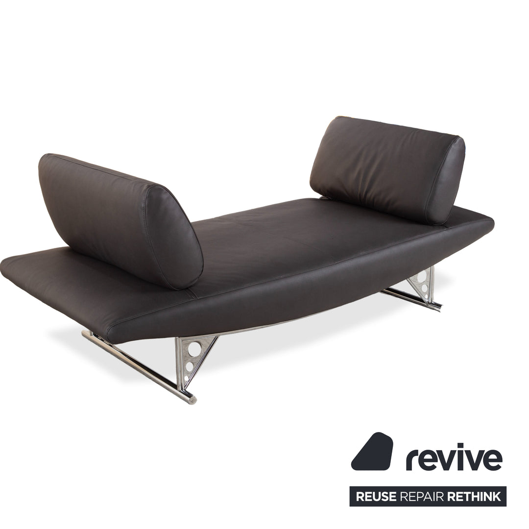 COR Cirrus veganes Leder Dreisitzer Schwarz manuelle Funktion Schlafsofa Neubezug GAVIN 117