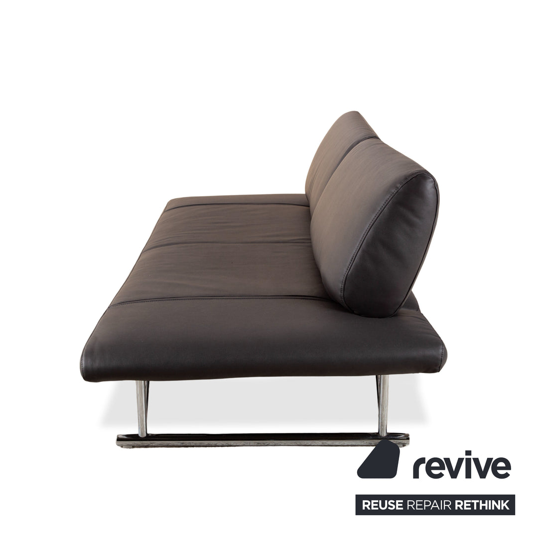 COR Cirrus veganes Leder Dreisitzer Schwarz manuelle Funktion Schlafsofa Neubezug GAVIN 117