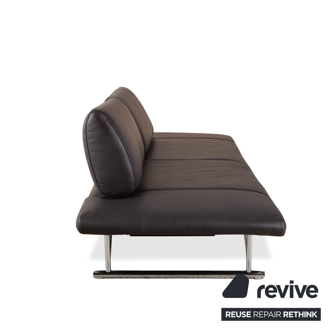 COR Cirrus veganes Leder Dreisitzer Schwarz manuelle Funktion Schlafsofa Neubezug GAVIN 117