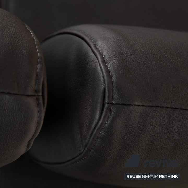 COR Cirrus veganes Leder Dreisitzer Schwarz manuelle Funktion Schlafsofa Neubezug GAVIN 117