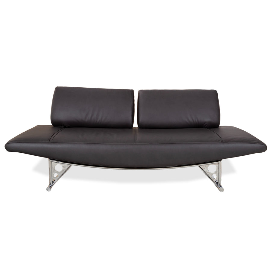 COR Cirrus veganes Leder Dreisitzer Schwarz manuelle Funktion Schlafsofa Neubezug GAVIN 117