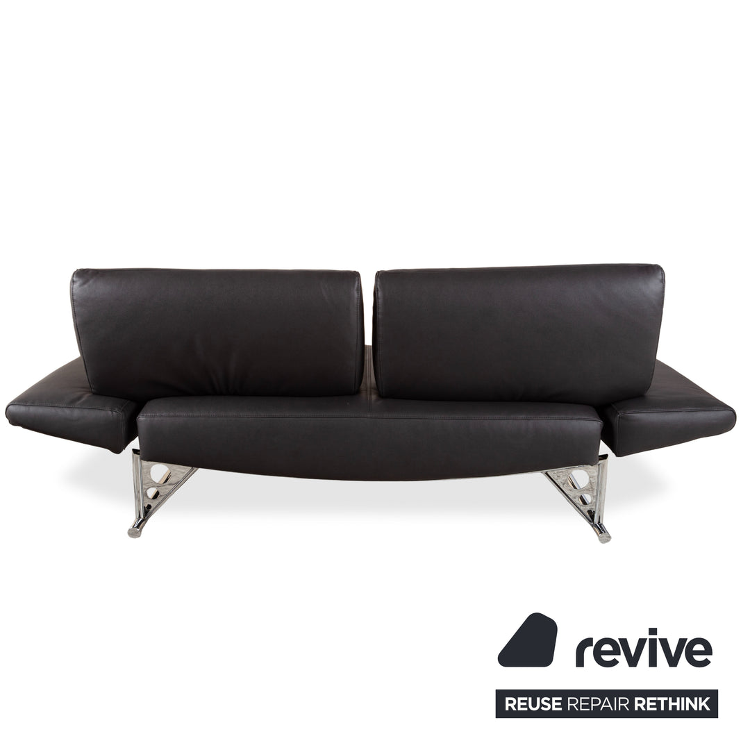 COR Cirrus veganes Leder Dreisitzer Schwarz manuelle Funktion Schlafsofa Neubezug GAVIN 117