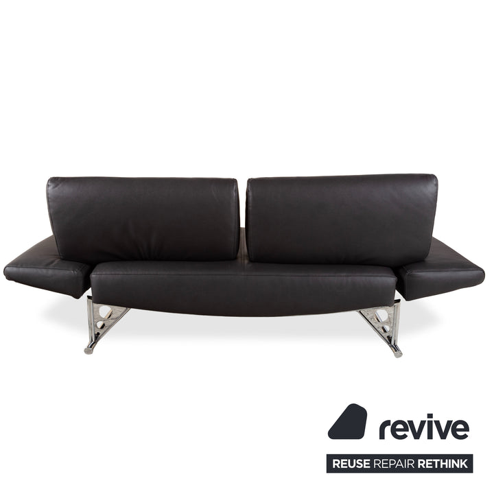 COR Cirrus veganes Leder Dreisitzer Schwarz manuelle Funktion Schlafsofa Neubezug GAVIN 117
