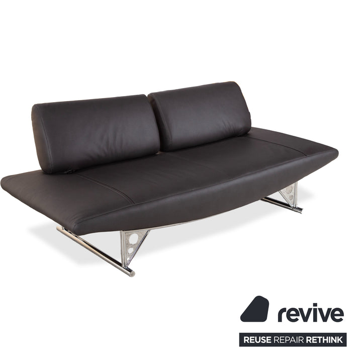 COR Cirrus veganes Leder Dreisitzer Schwarz manuelle Funktion Schlafsofa Neubezug GAVIN 117