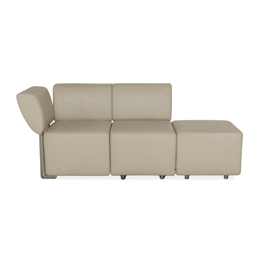 COR Clou Leder Dreisitzer Creme manuelle Funktion Sofa Couch