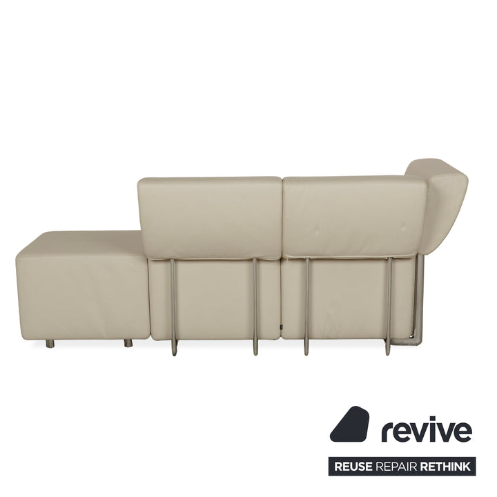 COR Clou Leder Dreisitzer Creme manuelle Funktion Sofa Couch