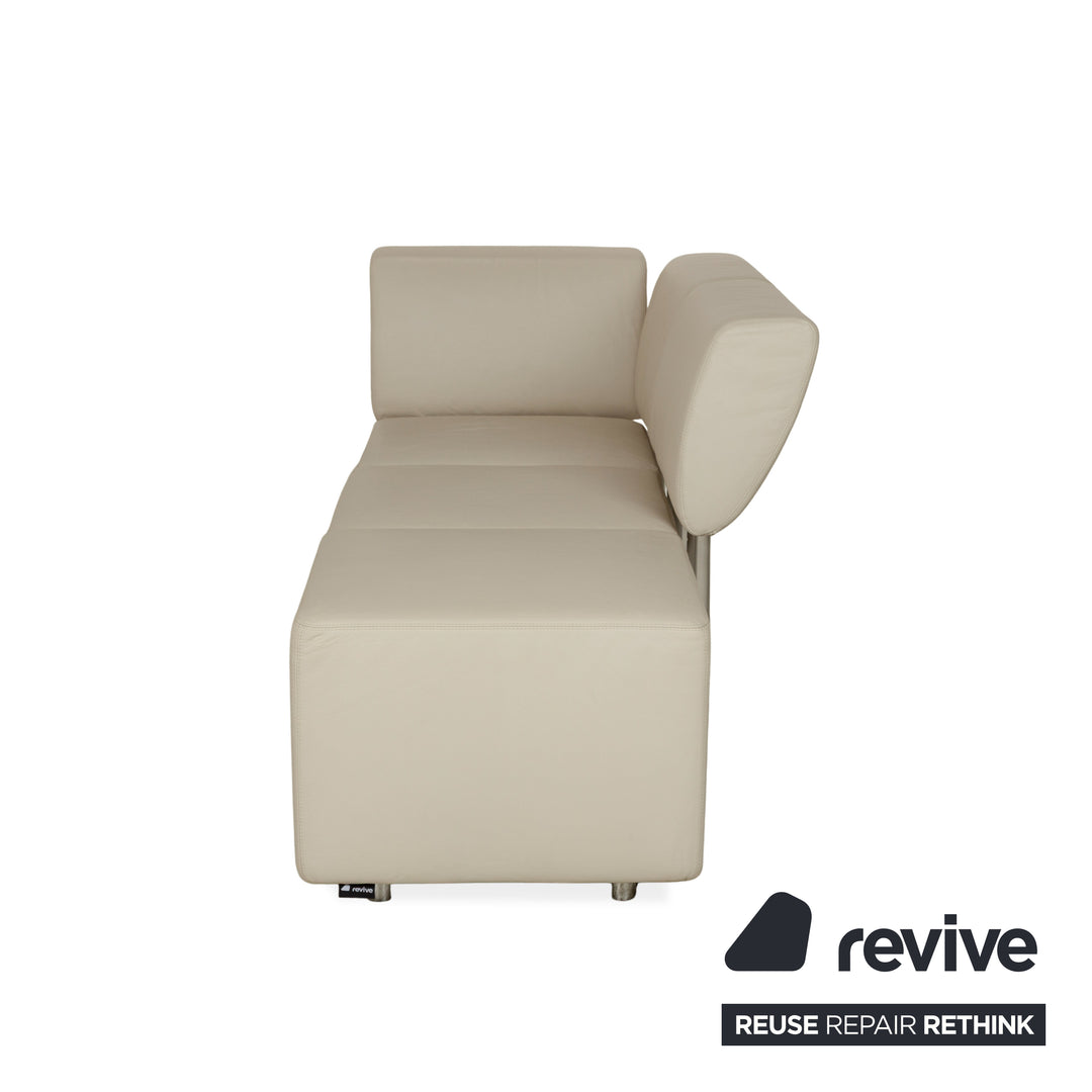 COR Clou Leder Dreisitzer + Sessel Creme manuelle Funktion Sofa Couch
