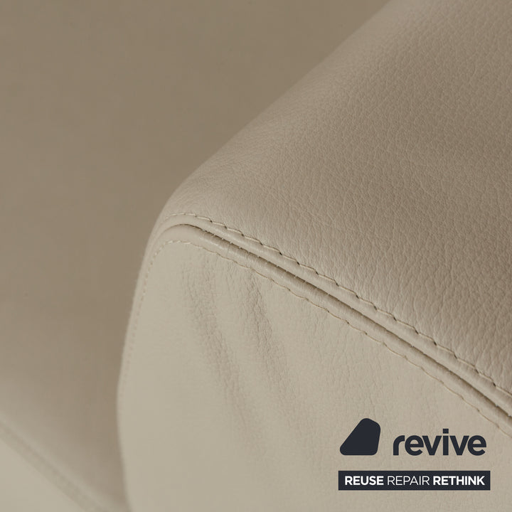 COR Clou Leder Dreisitzer + Sessel Creme manuelle Funktion Sofa Couch