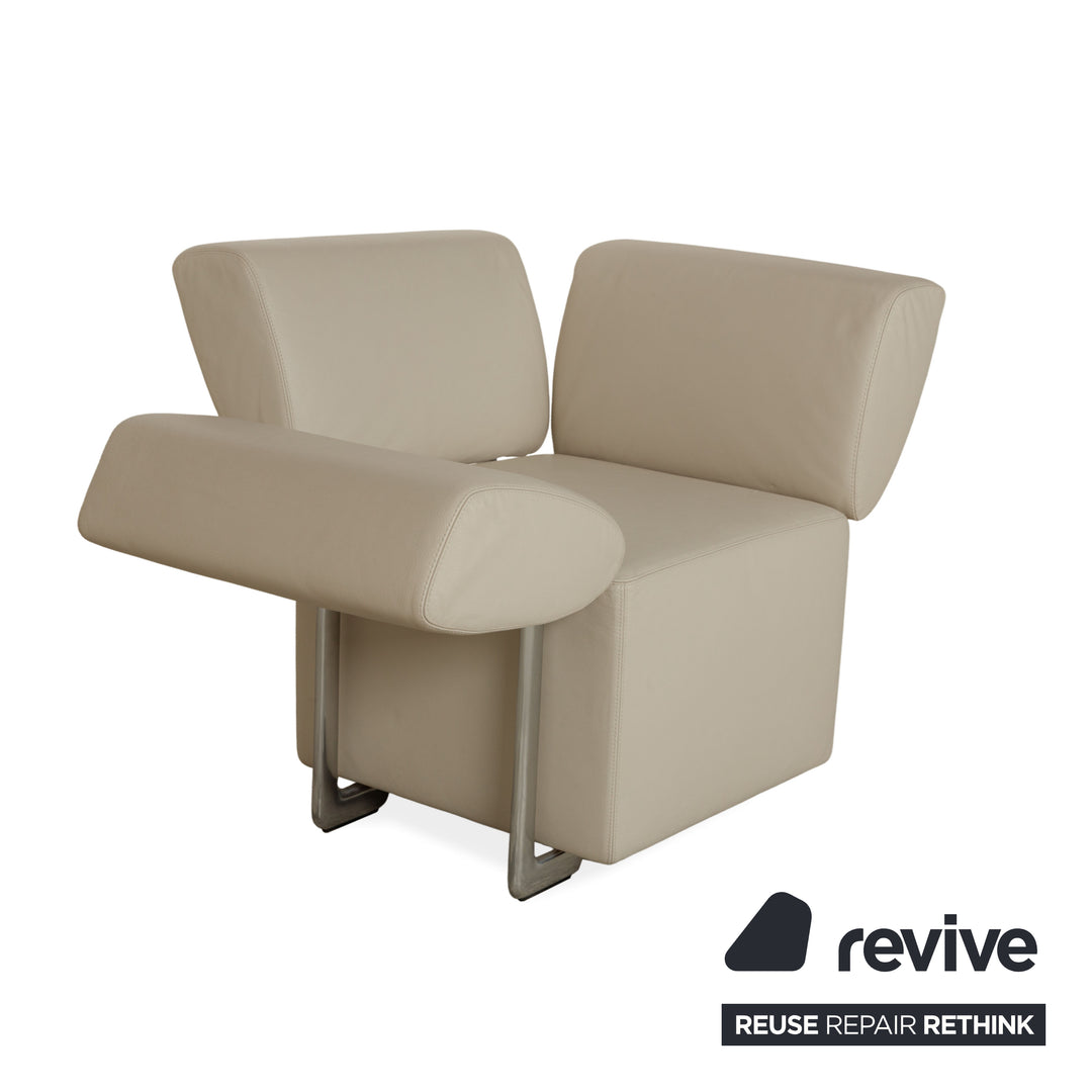 Fauteuil COR Clou en cuir crème fonction manuelle
