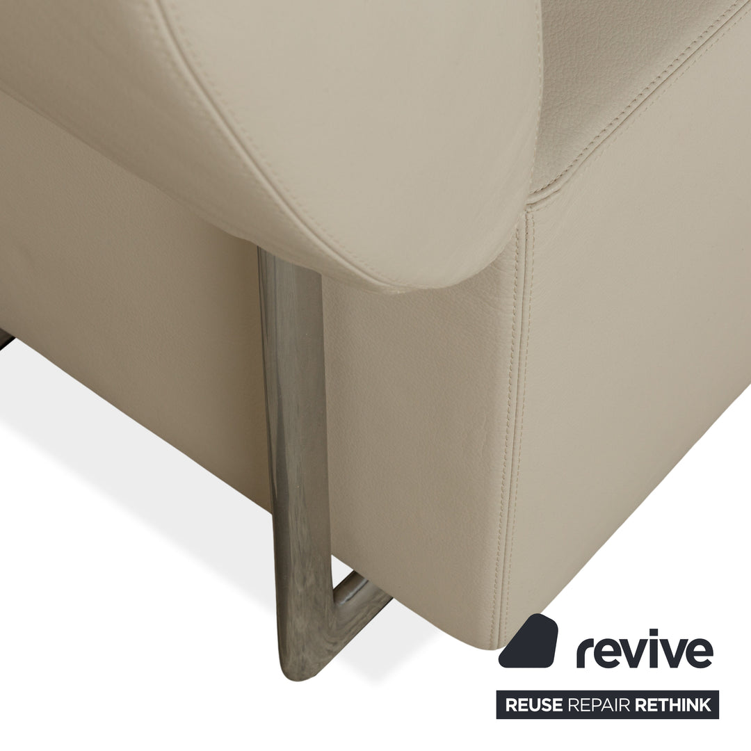 Fauteuil COR Clou en cuir crème fonction manuelle