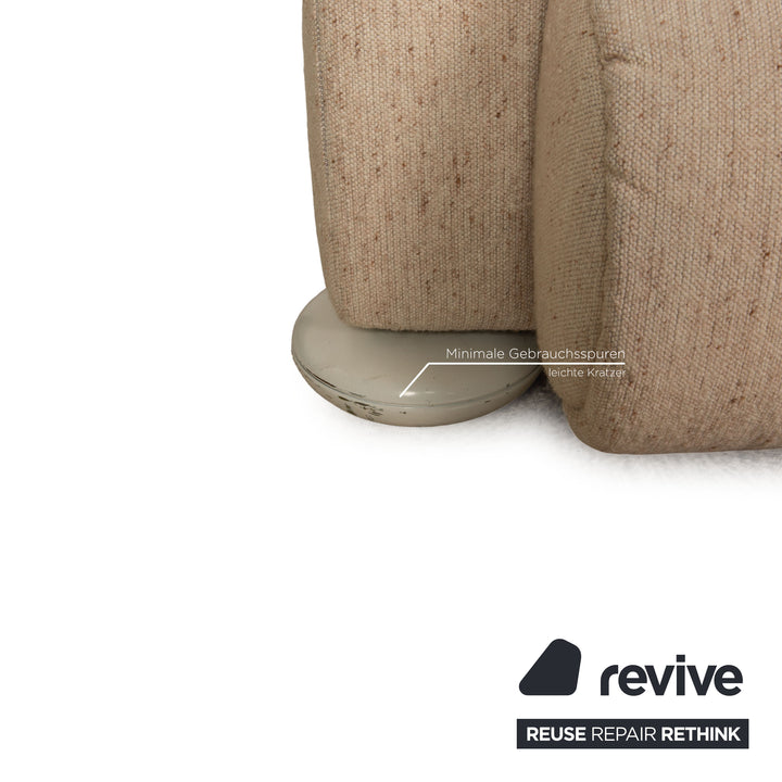 Cor Commodus Stoff Sofa Garnitur Beige Zweisitzer Hocker