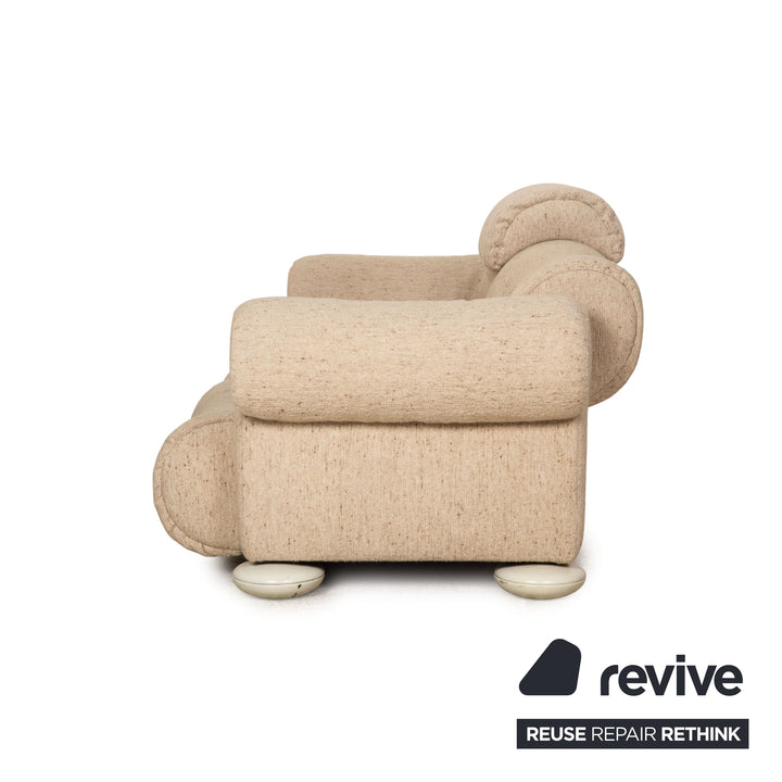 Cor Commodus Stoff Sofa Garnitur Beige Zweisitzer Hocker