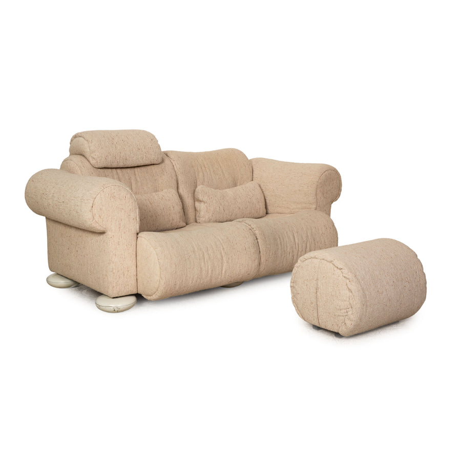 Cor Commodus fabric sofa set beige two seater pouf