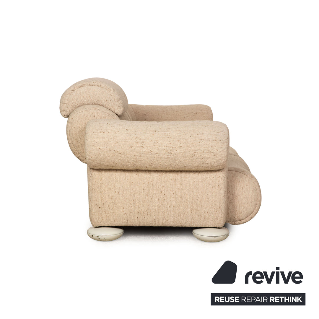 Cor Commodus Stoff Sofa Garnitur Beige Zweisitzer Hocker