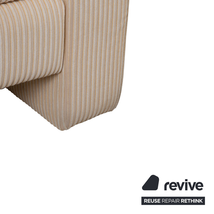 COR Conseta Garnitur Stoff Dreisitzer Zweisitzer Beige Creme Sofa Couch manuelle Funktion