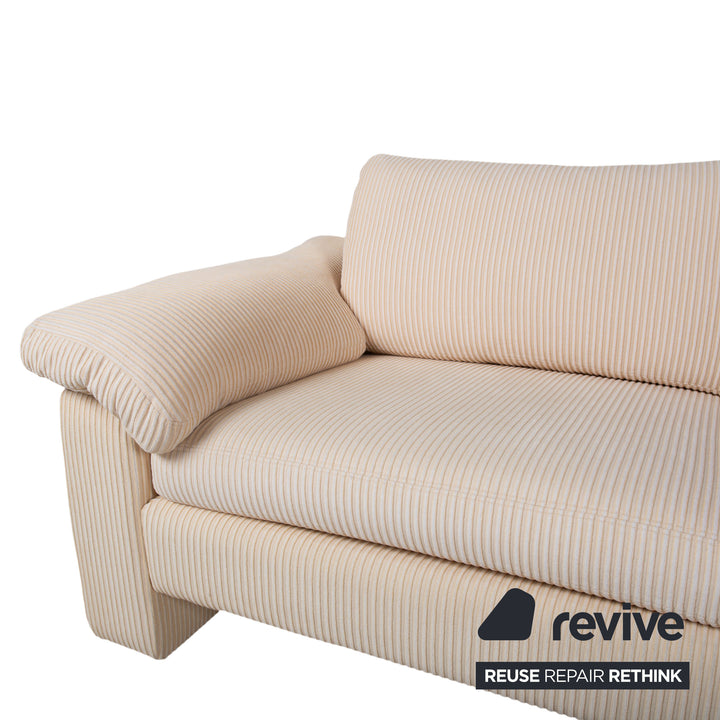 COR Conseta Garnitur Stoff Dreisitzer Zweisitzer Beige Creme Sofa Couch manuelle Funktion