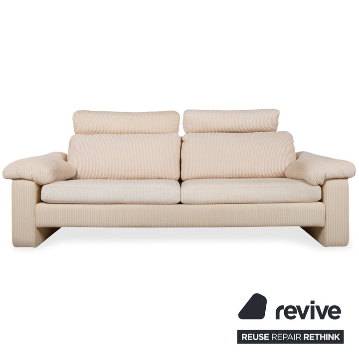 COR Conseta Garnitur Stoff Dreisitzer Zweisitzer Beige Creme Sofa Couch manuelle Funktion
