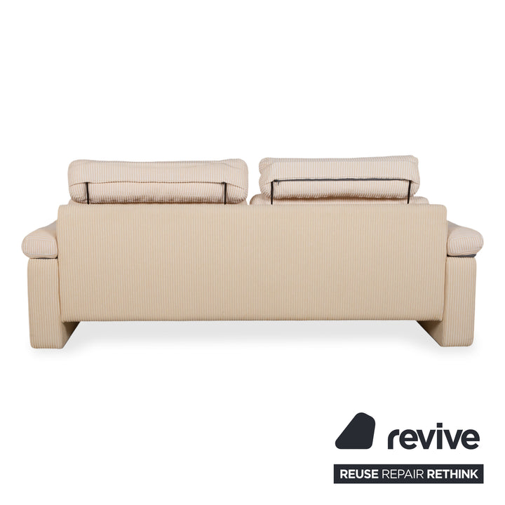 COR Conseta Garnitur Stoff Dreisitzer Zweisitzer Beige Creme Sofa Couch manuelle Funktion