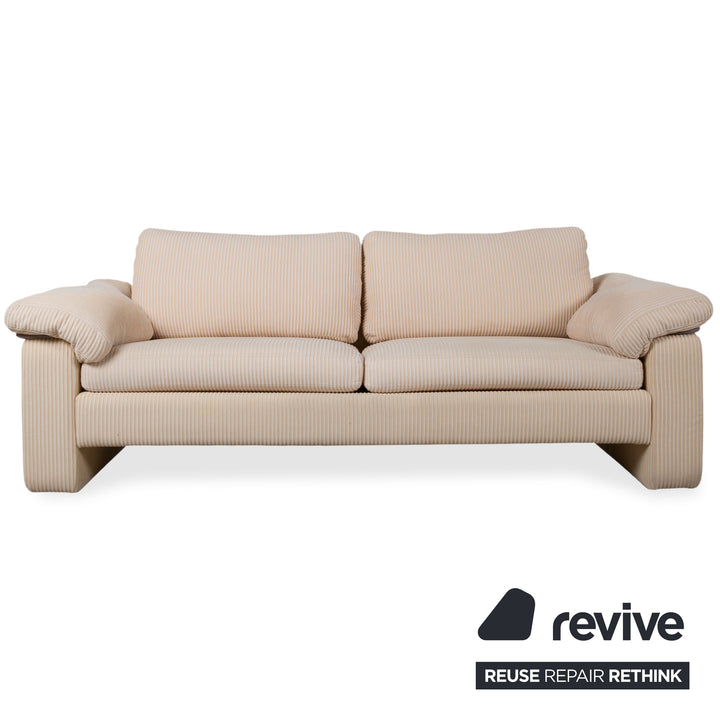 COR Conseta Garnitur Stoff Dreisitzer Zweisitzer Beige Creme Sofa Couch manuelle Funktion