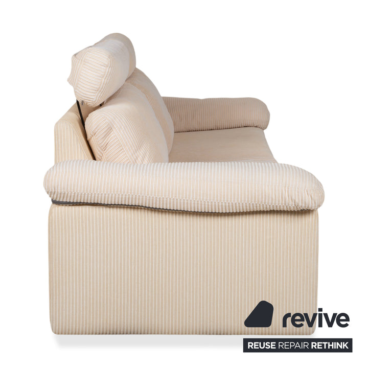 COR Conseta Garnitur Stoff Dreisitzer Zweisitzer Beige Creme Sofa Couch manuelle Funktion