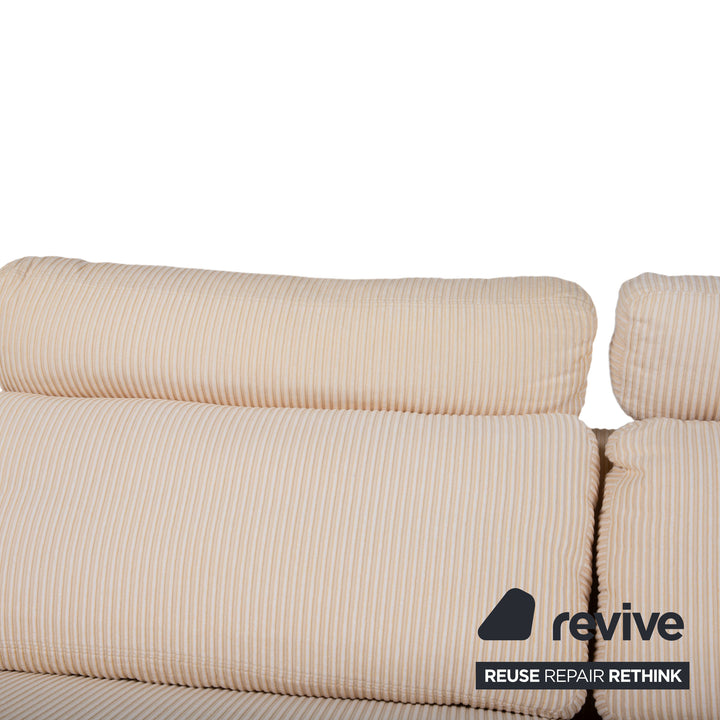 COR Conseta Garnitur Stoff Dreisitzer Zweisitzer Beige Creme Sofa Couch manuelle Funktion