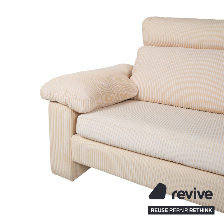 COR Conseta Garnitur Stoff Dreisitzer Zweisitzer Beige Creme Sofa Couch manuelle Funktion