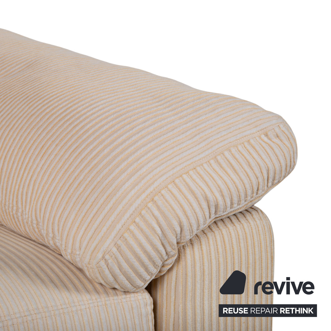COR Conseta Garnitur Stoff Dreisitzer Zweisitzer Beige Creme Sofa Couch manuelle Funktion