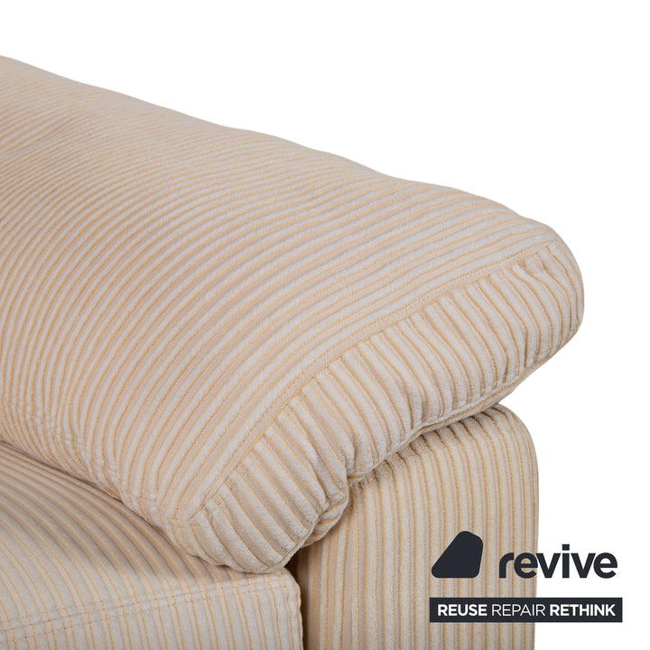 COR Conseta Garnitur Stoff Dreisitzer Zweisitzer Beige Creme Sofa Couch manuelle Funktion