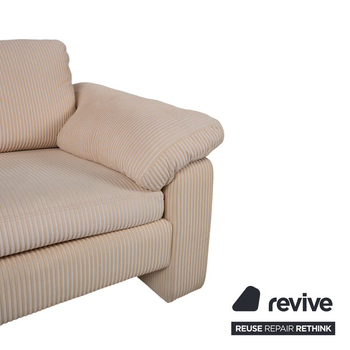 COR Conseta Garnitur Stoff Dreisitzer Zweisitzer Beige Creme Sofa Couch manuelle Funktion
