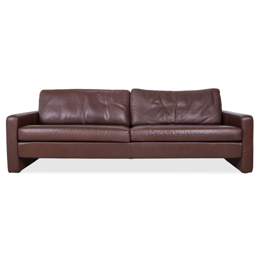 Cor Conseta Leather Three-Seater Brown Coffee Mahogany Sofa Couch