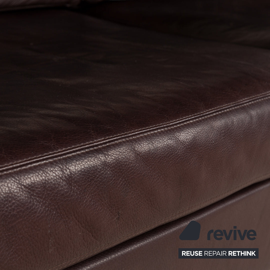 Cor Conseta Leder Dreisitzer Braun Sofa Couch