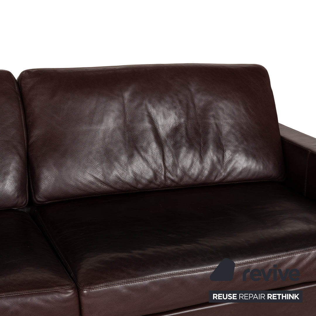Cor Conseta Leder Dreisitzer Braun Sofa Couch