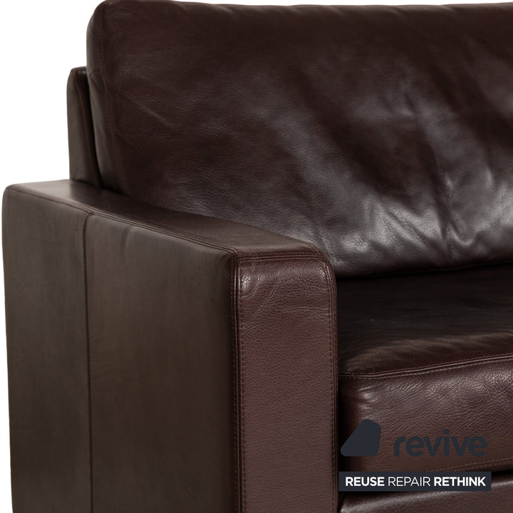 Cor Conseta Leder Dreisitzer Braun Sofa Couch