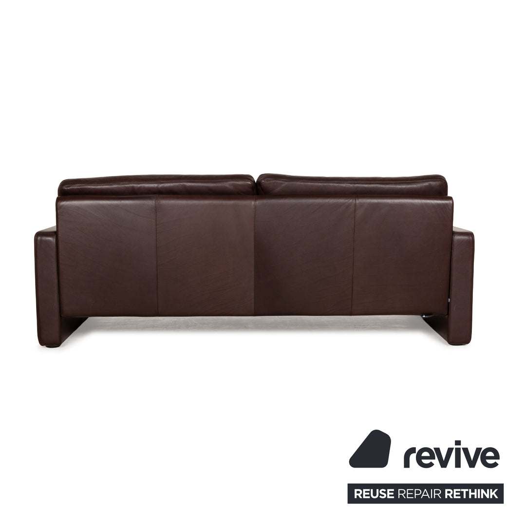 Cor Conseta Leder Dreisitzer Braun Sofa Couch