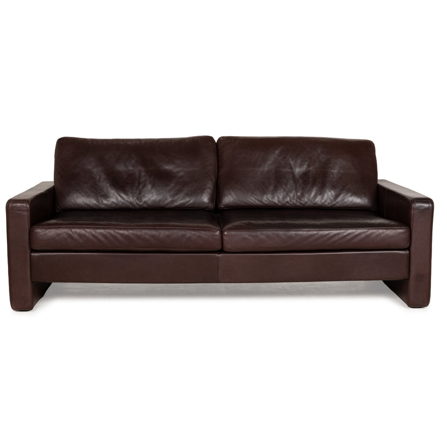 Cor Conseta Leather Three-Seater Brown Sofa Couch